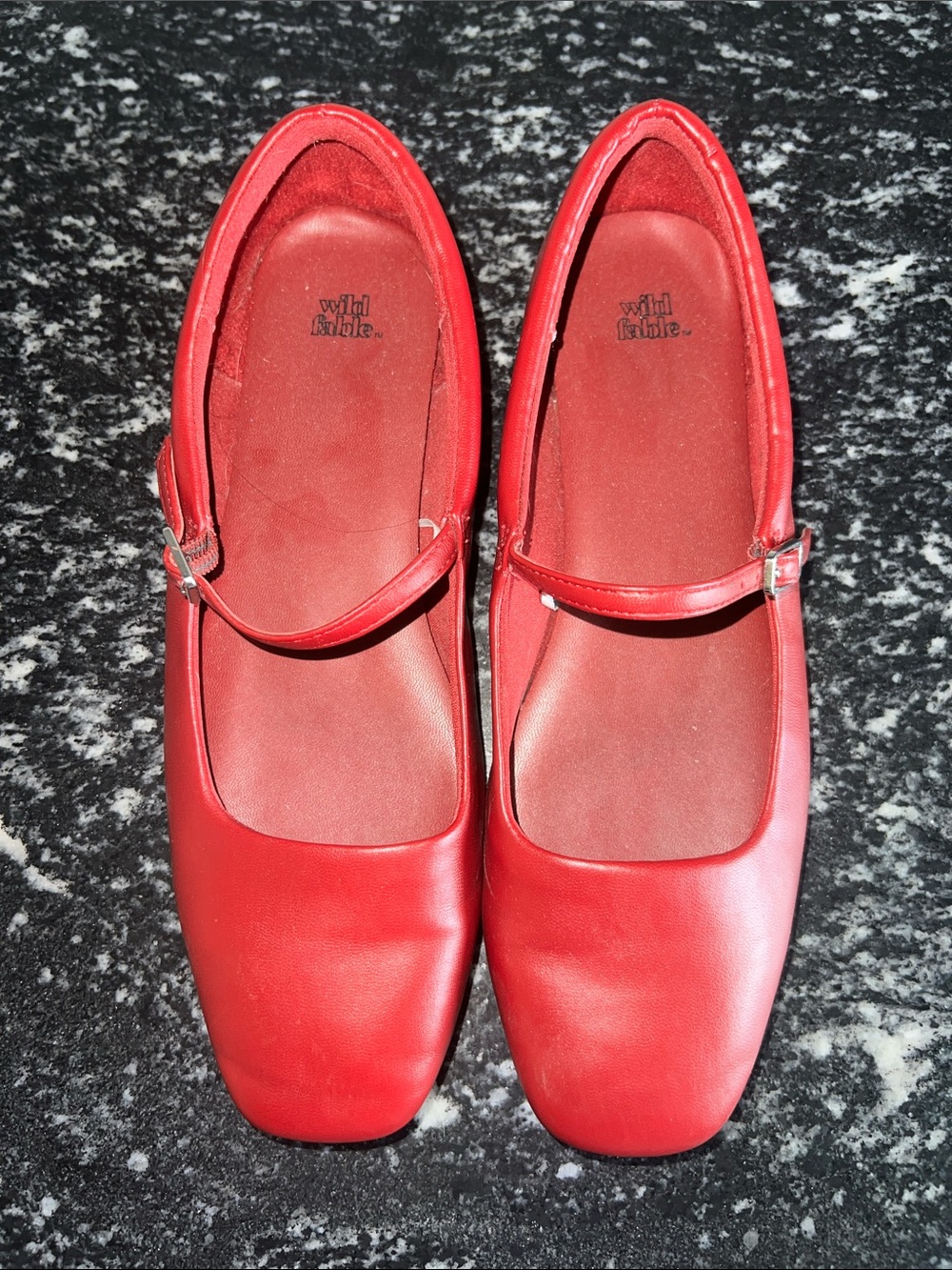 RED FLATS ❤️ SIZE 9 - Picture 2 of 3